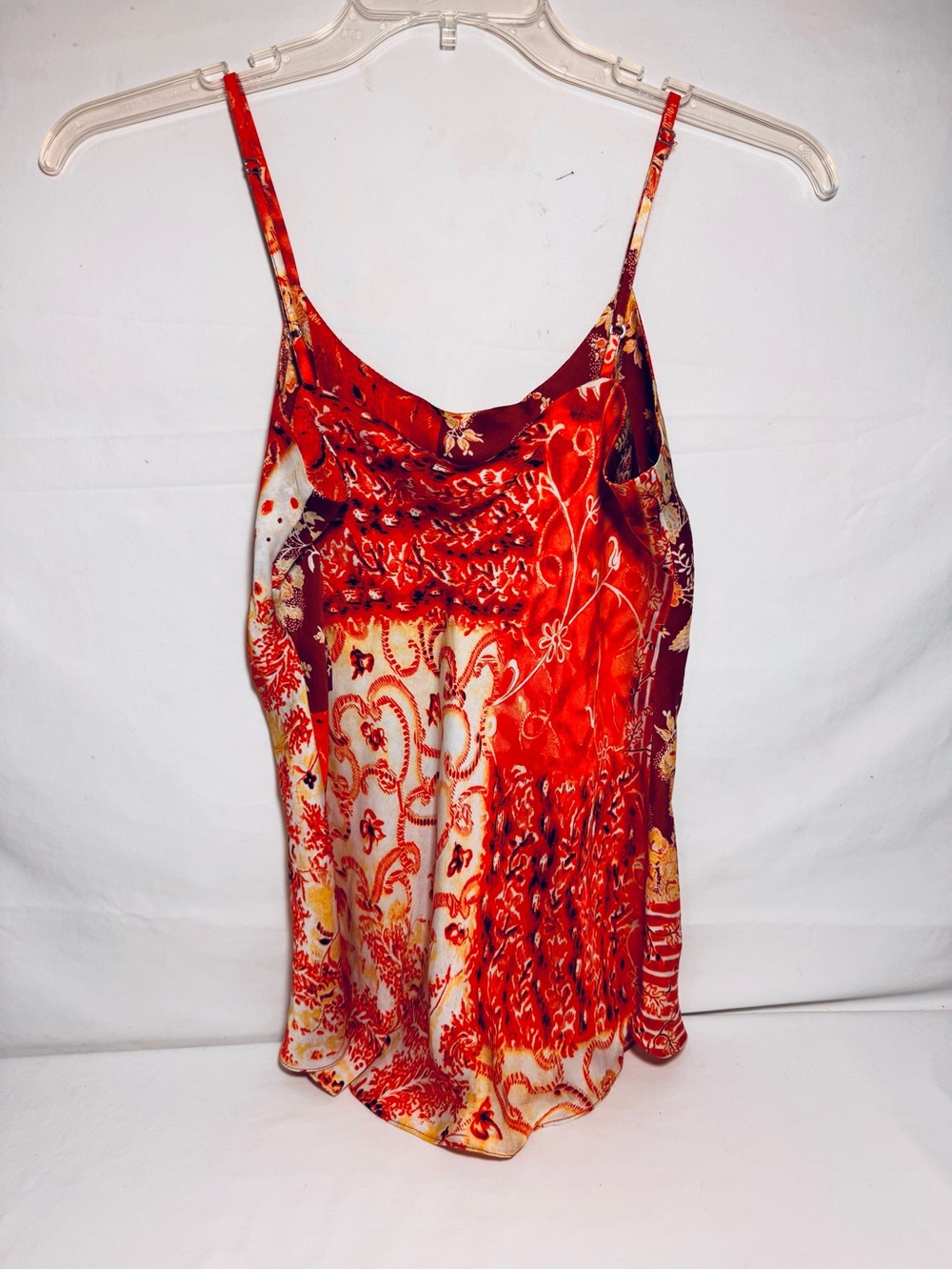 Red Paisley Satin Cami Top